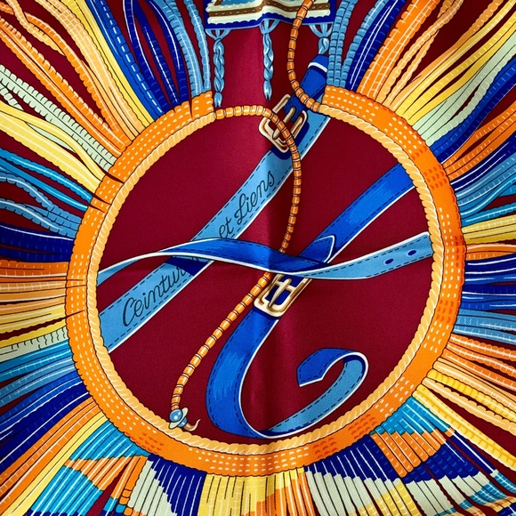 ❌SOLD❌Hermès CENTURES ET LIENS Red Scarf Toutsy - Picture 3 of 8